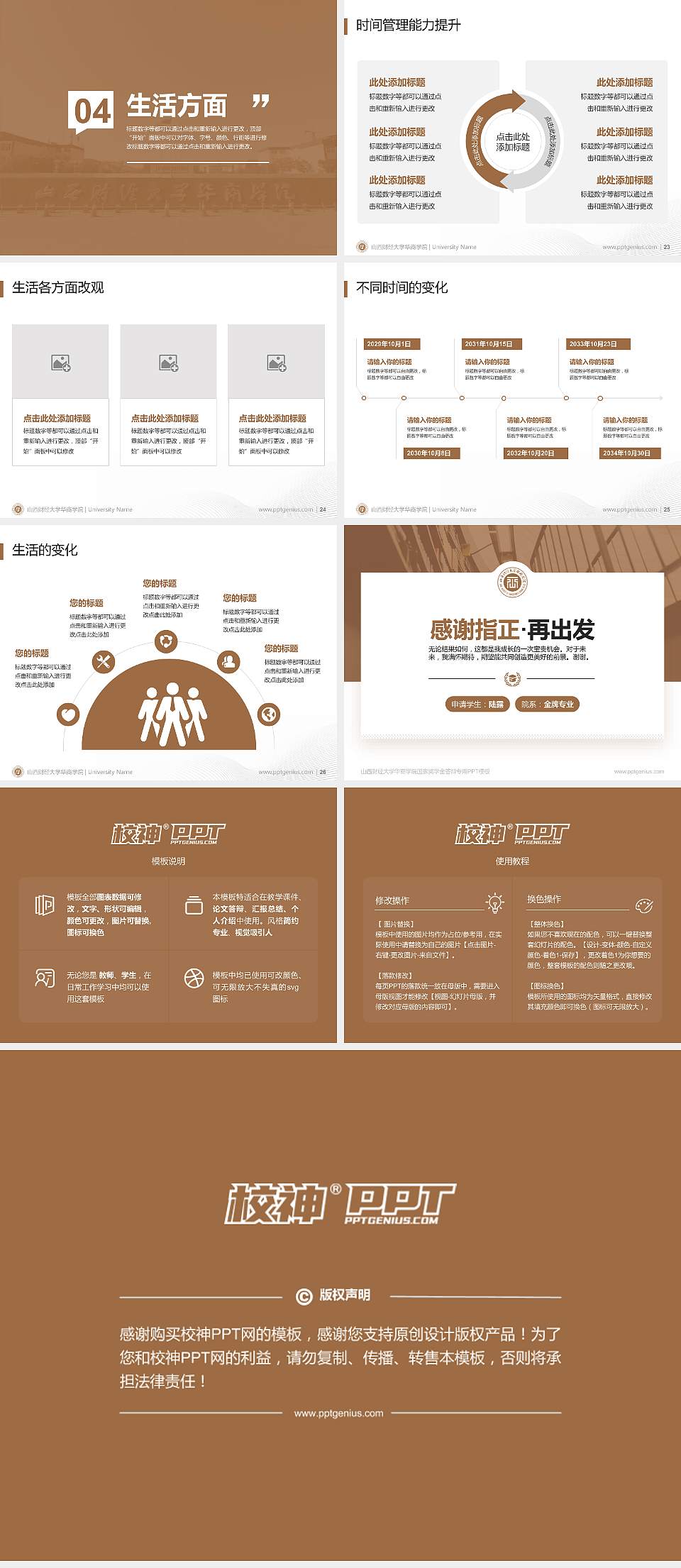 山西财经大学华商学院专用国家奖学金答辩PPT模板4:3格式幻灯片预览图4