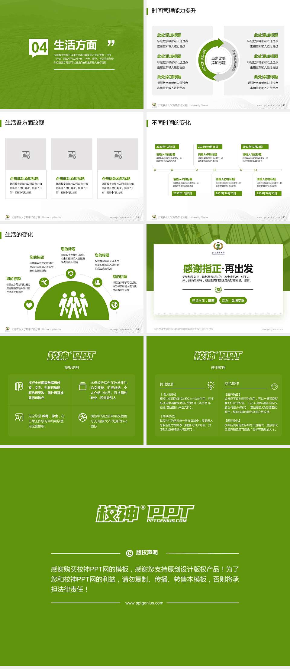 云南农业大学热带作物学院专用国家奖学金答辩PPT模板4:3格式幻灯片预览图4