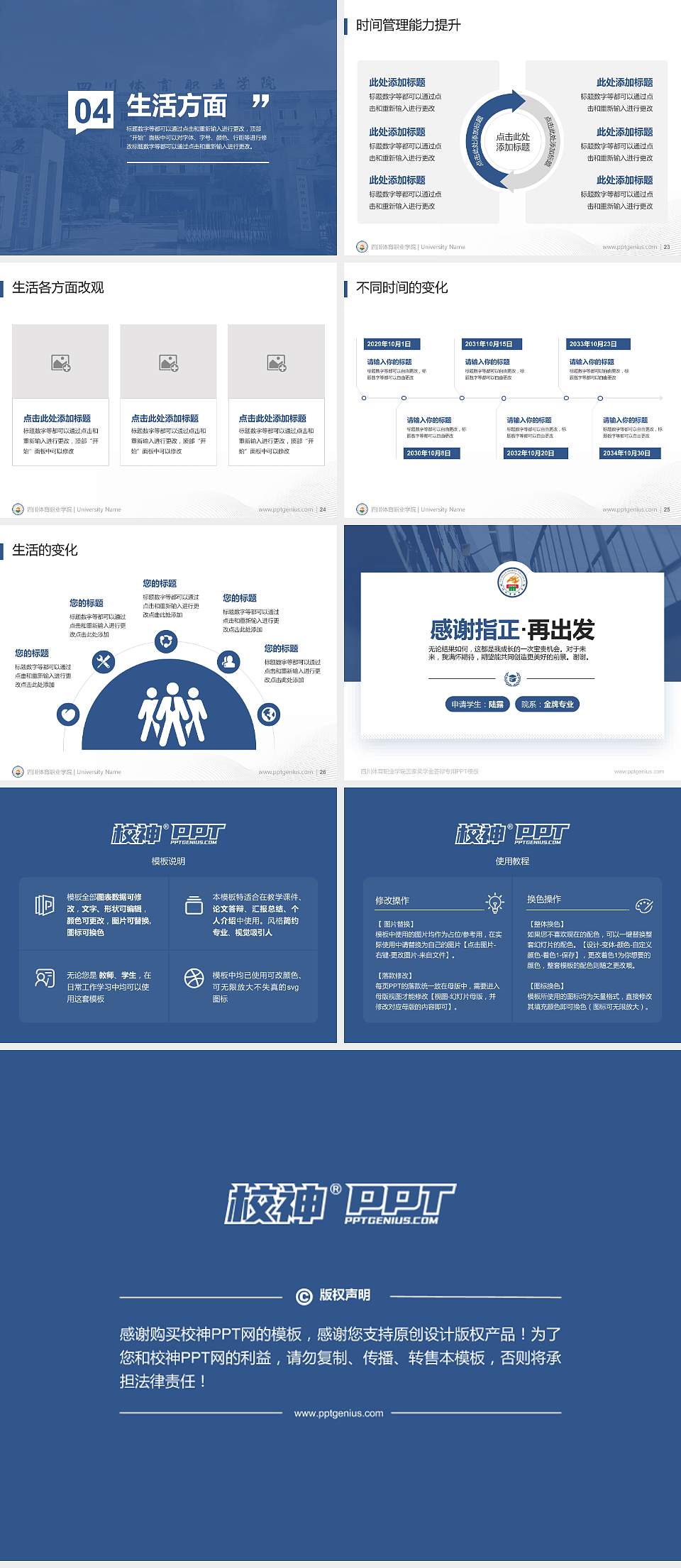 四川体育职业学院专用国家奖学金答辩PPT模板4:3格式幻灯片预览图4