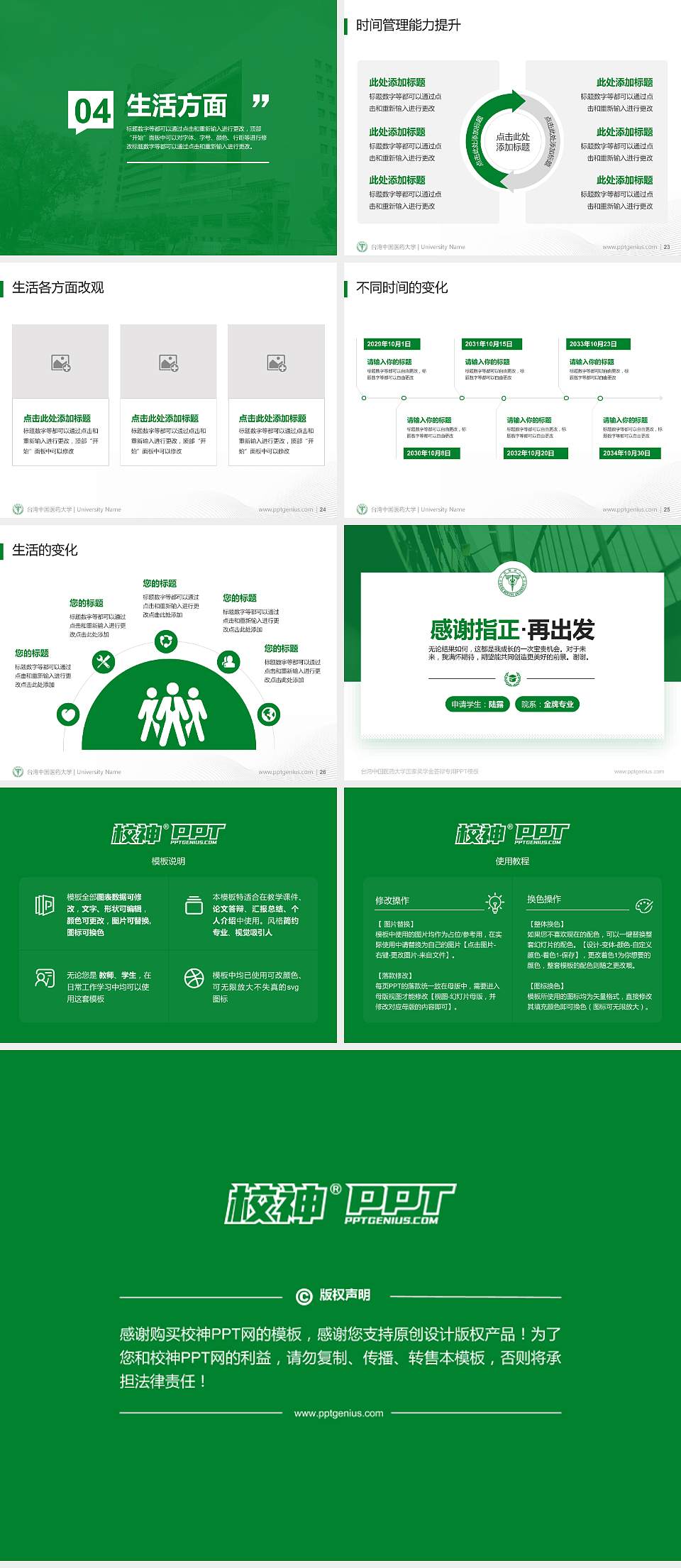 台湾中国医药大学专用国家奖学金答辩PPT模板4:3格式幻灯片预览图4