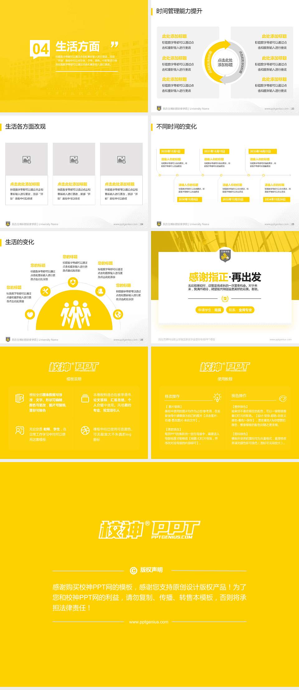 民办万博科技职业学院专用国家奖学金答辩PPT模板4:3格式幻灯片预览图4