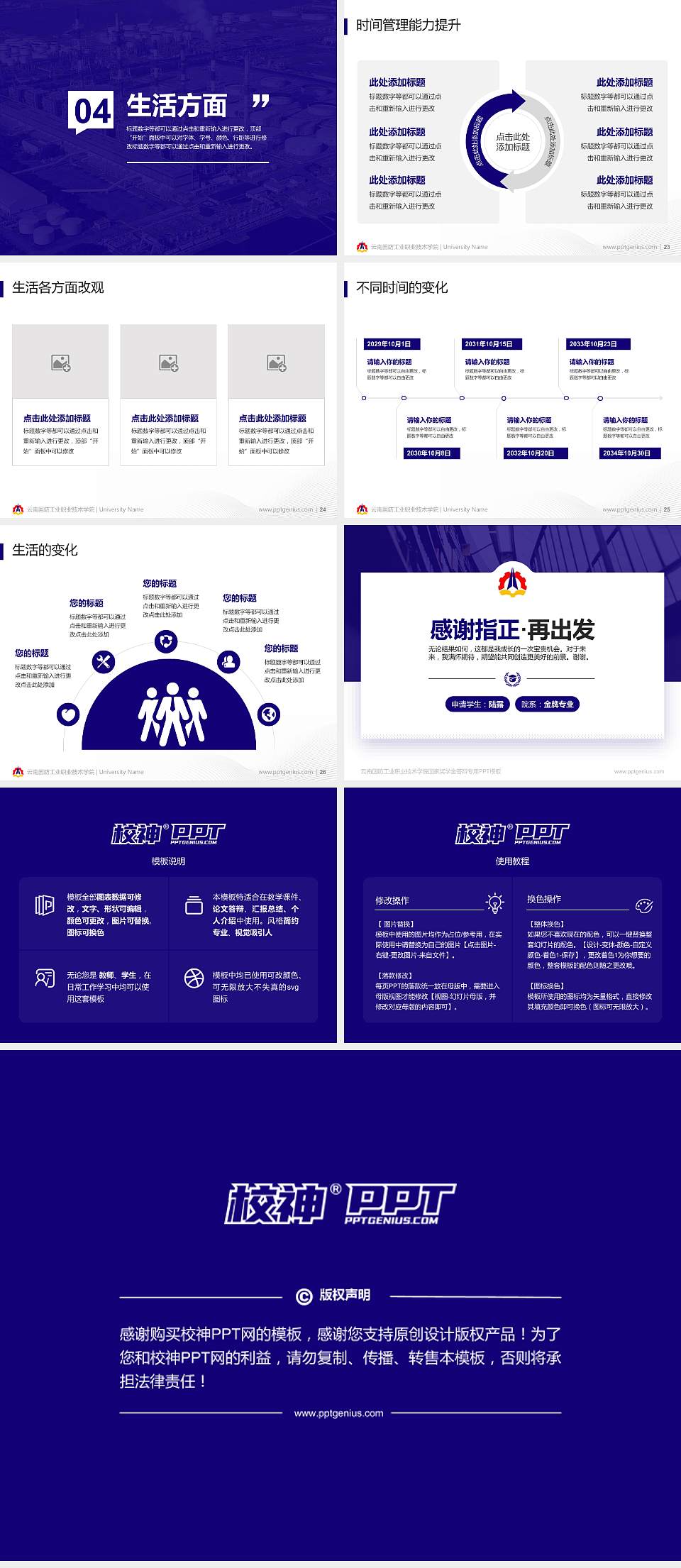 云南国防工业职业技术学院专用国家奖学金答辩PPT模板4:3格式幻灯片预览图4