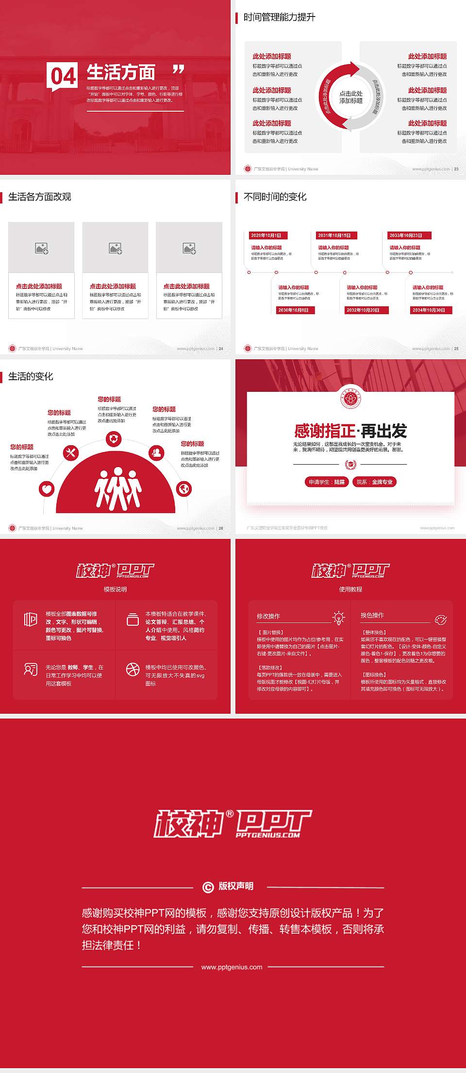 广东文理职业学院专用国家奖学金答辩PPT模板4:3格式幻灯片预览图4