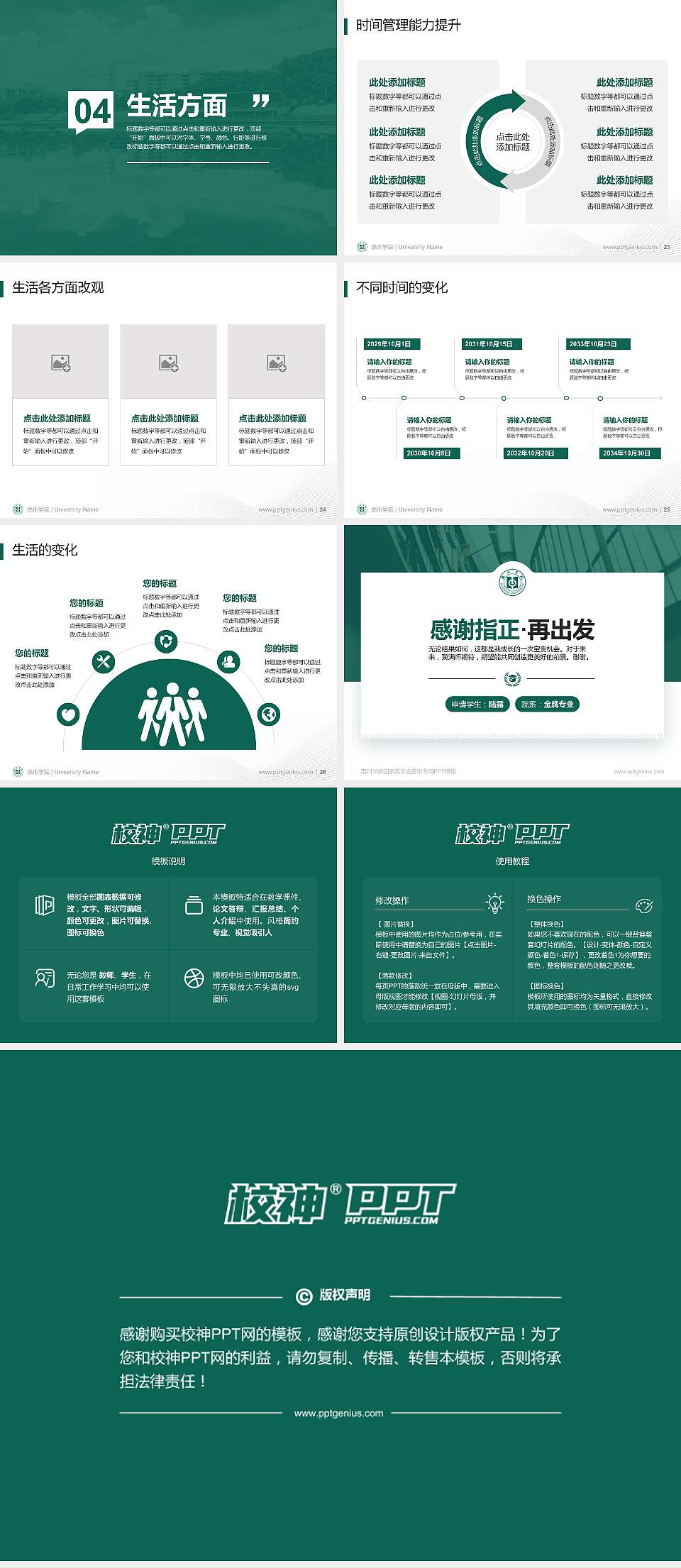 惠州学院专用国家奖学金答辩PPT模板4:3格式幻灯片预览图4