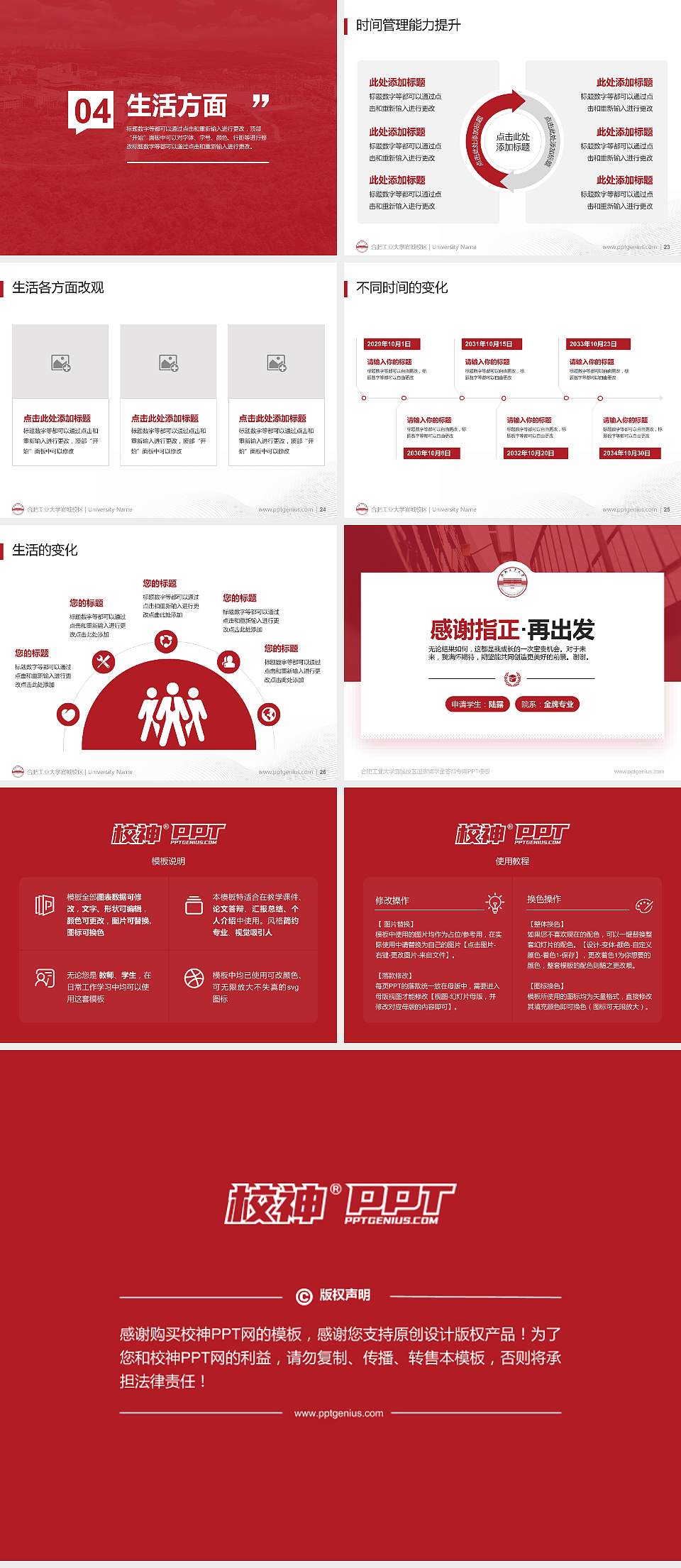 合肥工业大学宣城校区专用国家奖学金答辩PPT模板4:3格式幻灯片预览图4