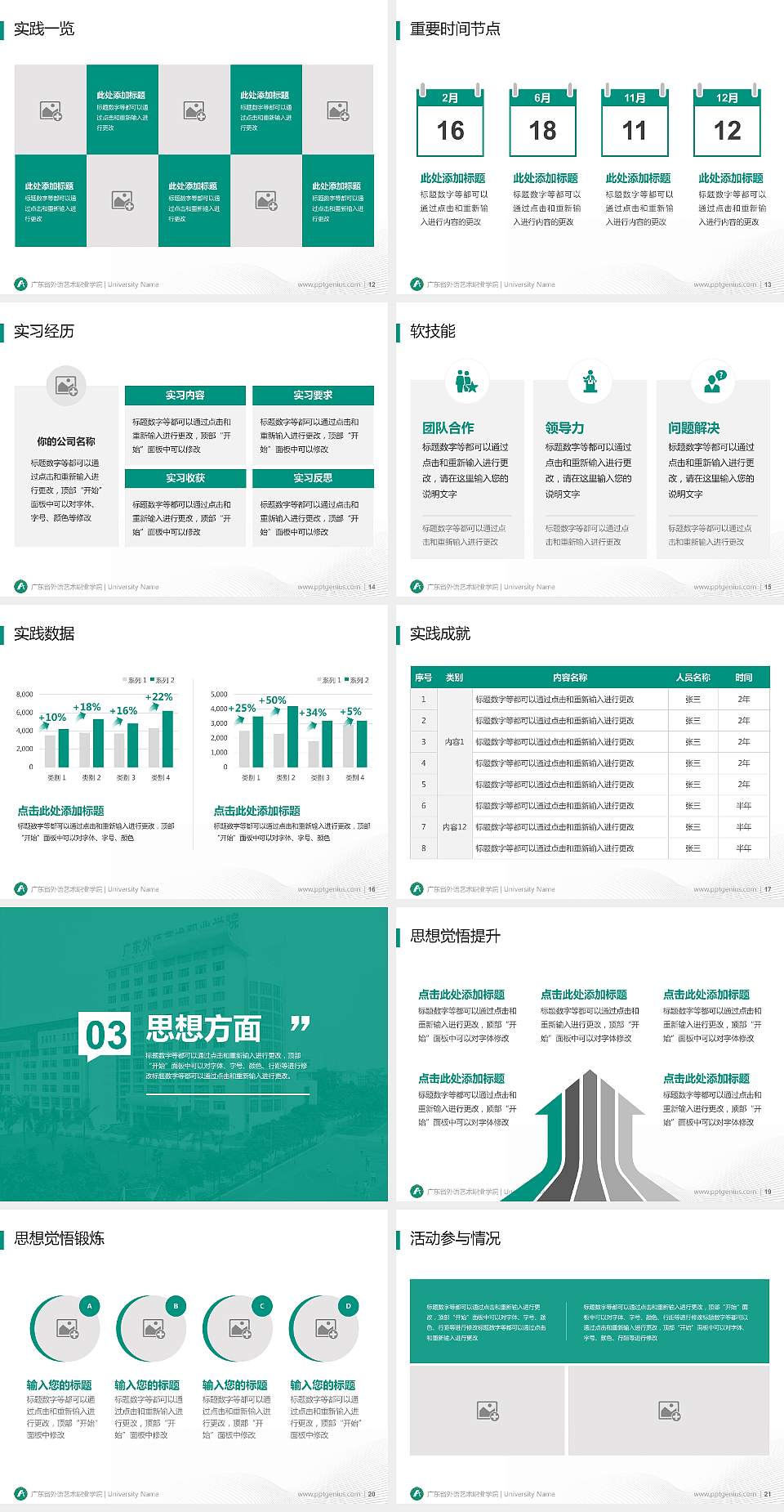 广东省外语艺术职业学院专用国家奖学金答辩PPT模板4:3格式幻灯片预览图3