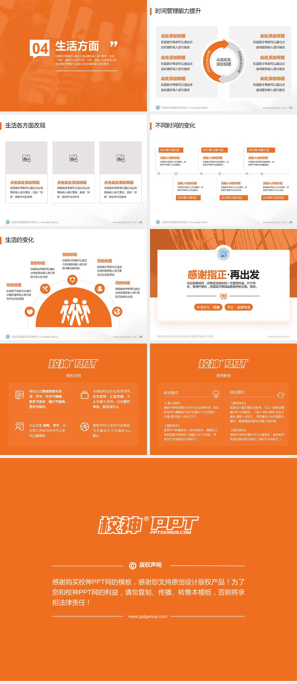 朔州师范高等专科学校专用国家奖学金答辩PPT模板4:3格式幻灯片预览图4