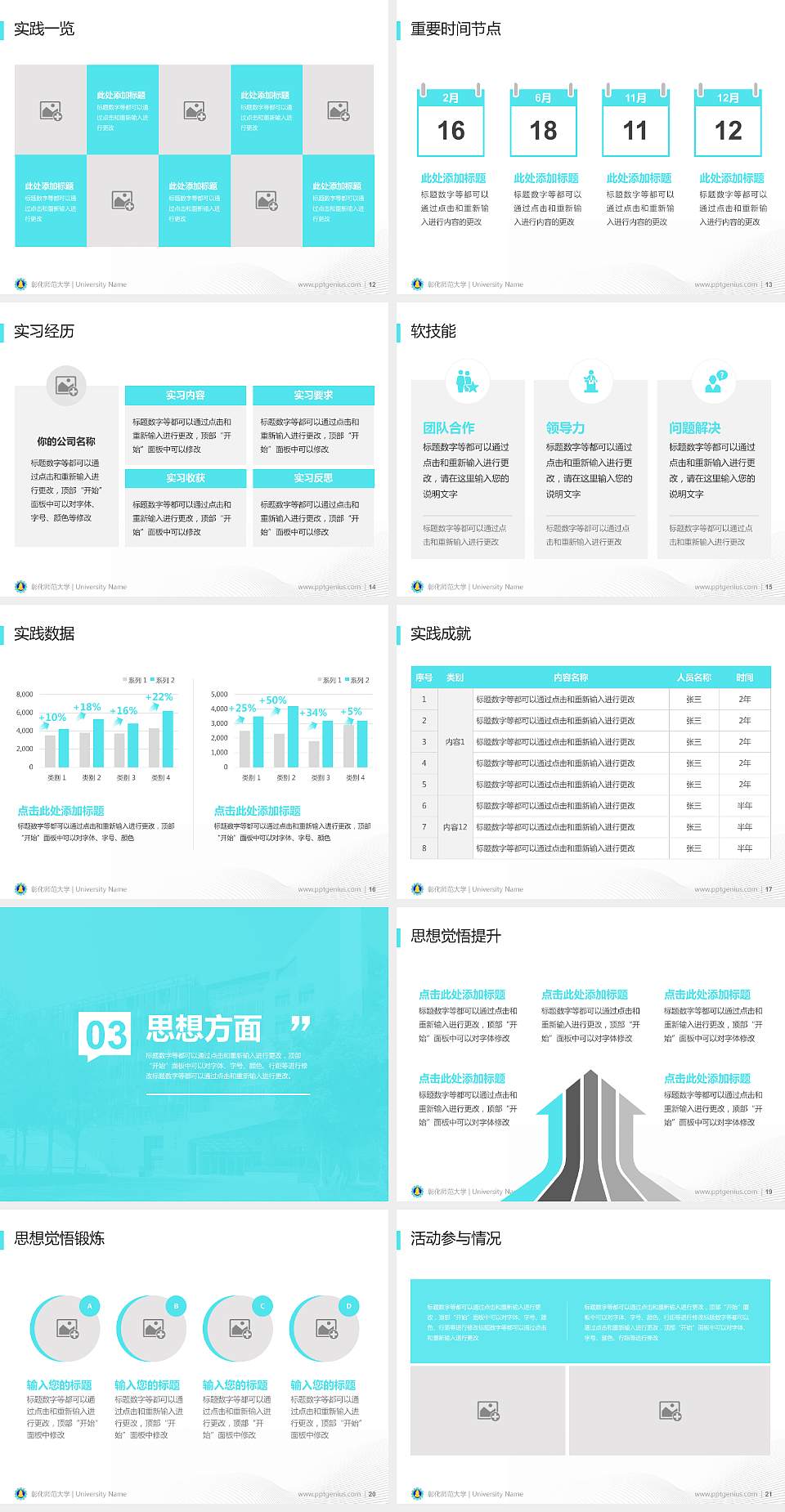 彰化师范大学专用国家奖学金答辩PPT模板4:3格式幻灯片预览图3