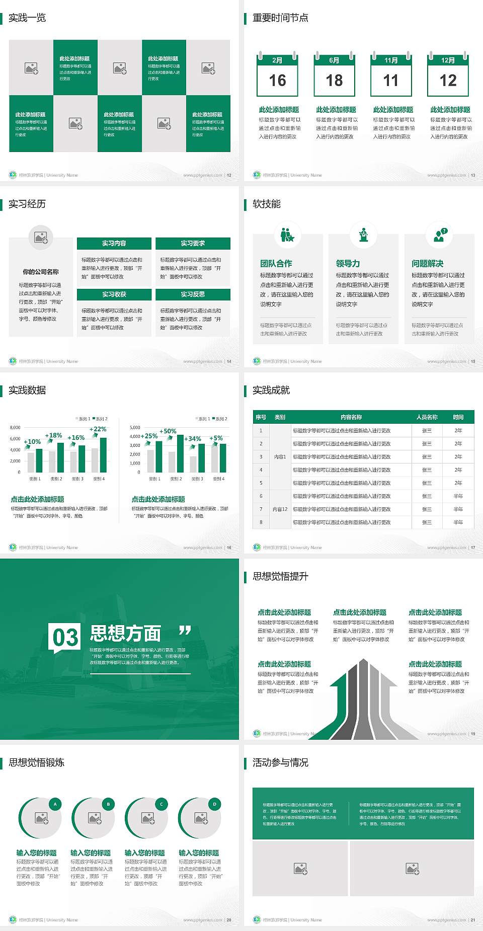 桂林旅游学院专用国家奖学金答辩PPT模板4:3格式幻灯片预览图3