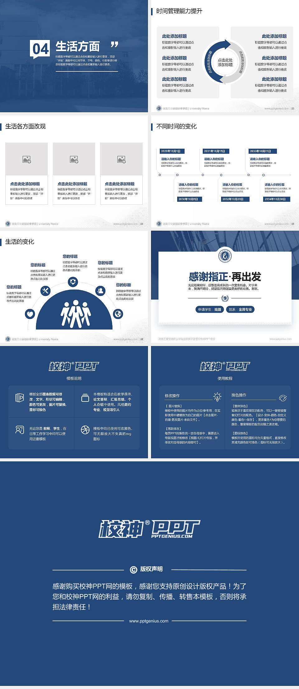 河南工业贸易职业学院专用国家奖学金答辩PPT模板4:3格式幻灯片预览图4