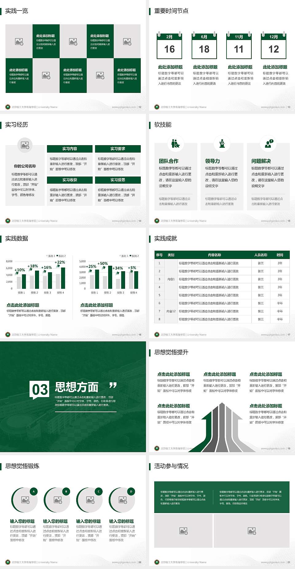 北京理工大学珠海学院专用国家奖学金答辩PPT模板4:3格式幻灯片预览图3
