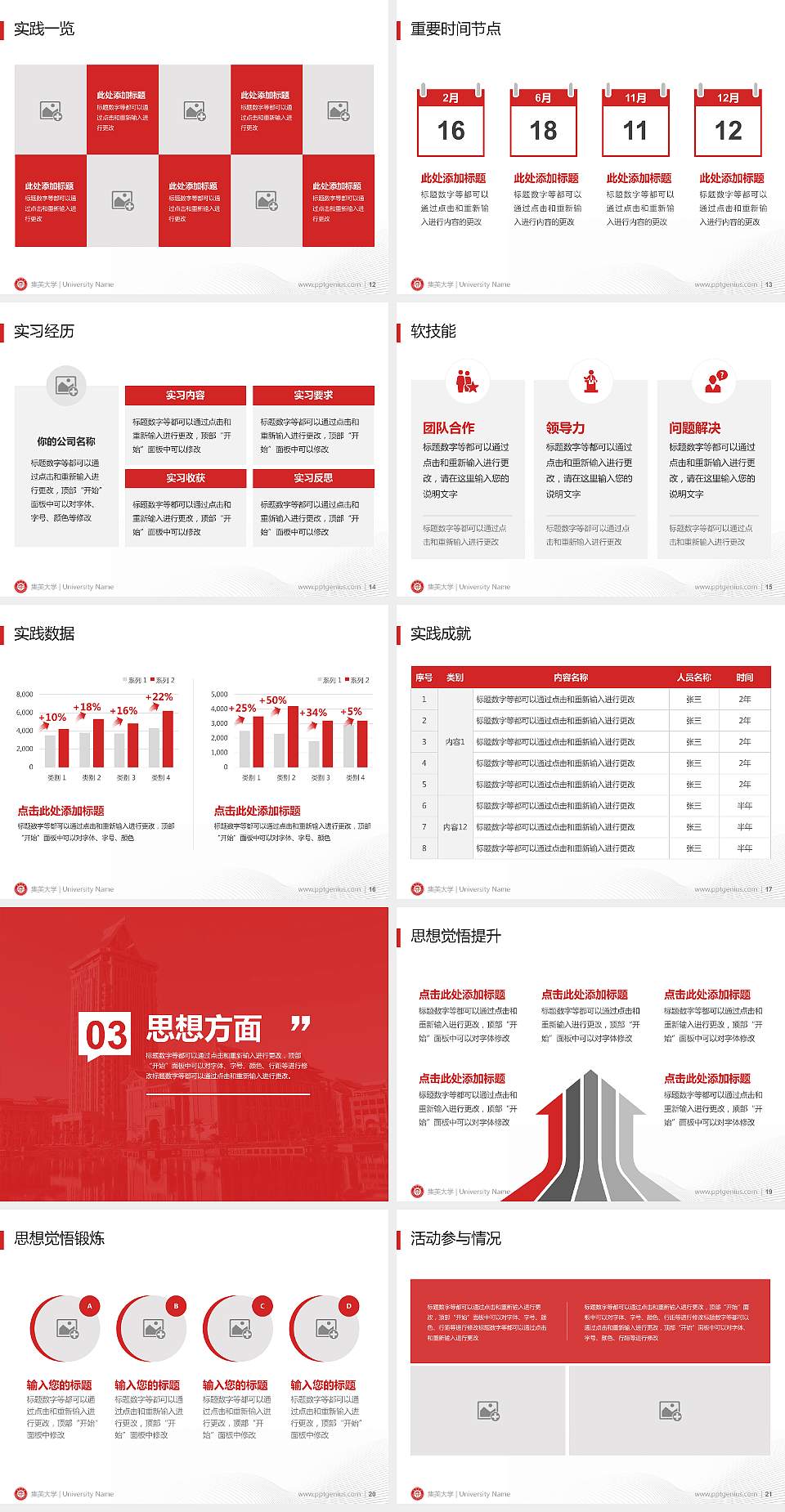 集美大学专用国家奖学金答辩PPT模板4:3格式幻灯片预览图3