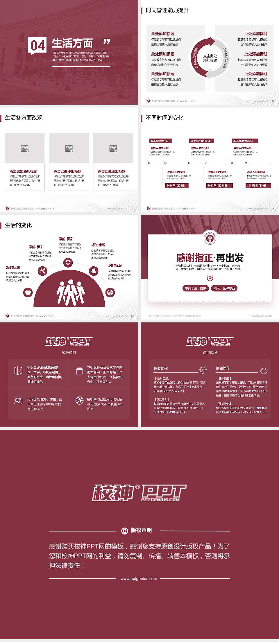 贵州经贸职业技术学院专用国家奖学金答辩PPT模板4:3格式幻灯片预览图4