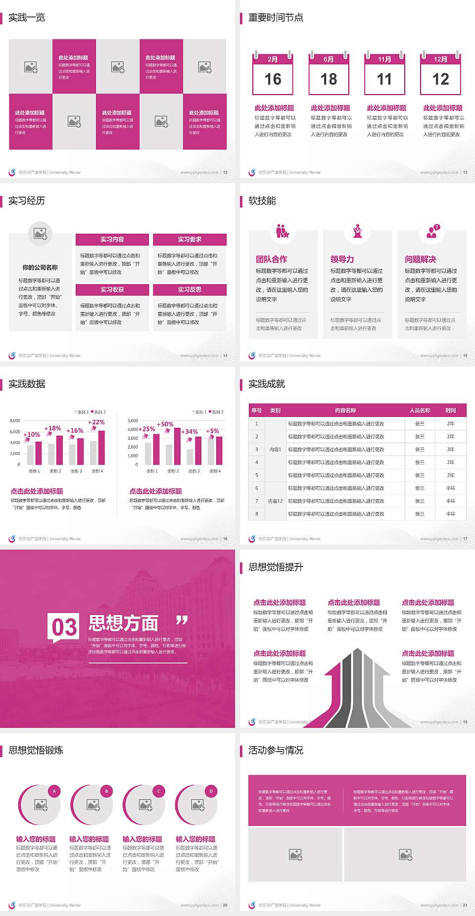 哈尔滨广厦学院专用国家奖学金答辩PPT模板4:3格式幻灯片预览图3