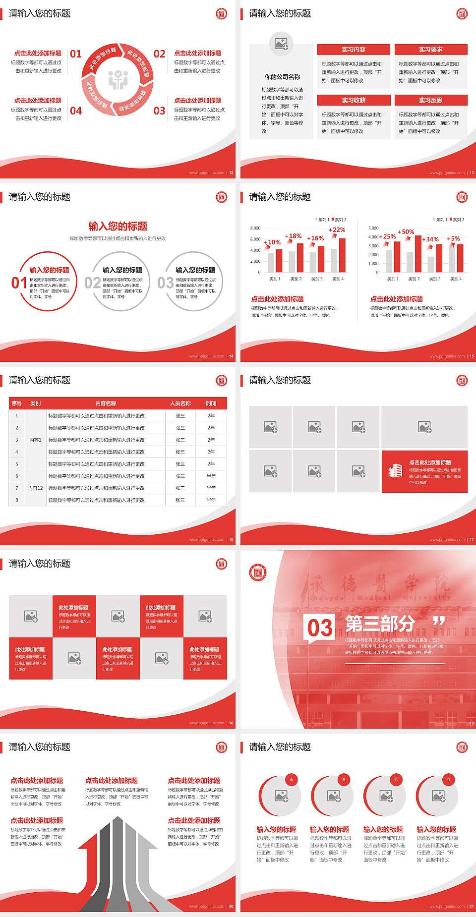 承德医学院专题讲座/学术交流会PPT模板下载4:3格式幻灯片预览图3