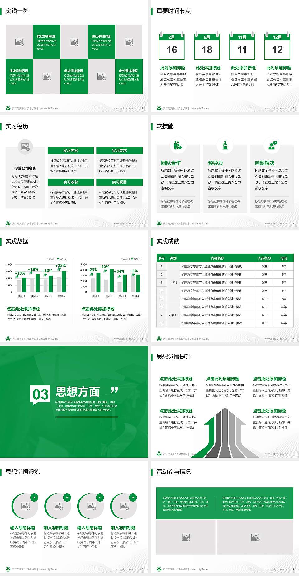 浙江育英职业技术学院专用国家奖学金答辩PPT模板4:3格式幻灯片预览图3