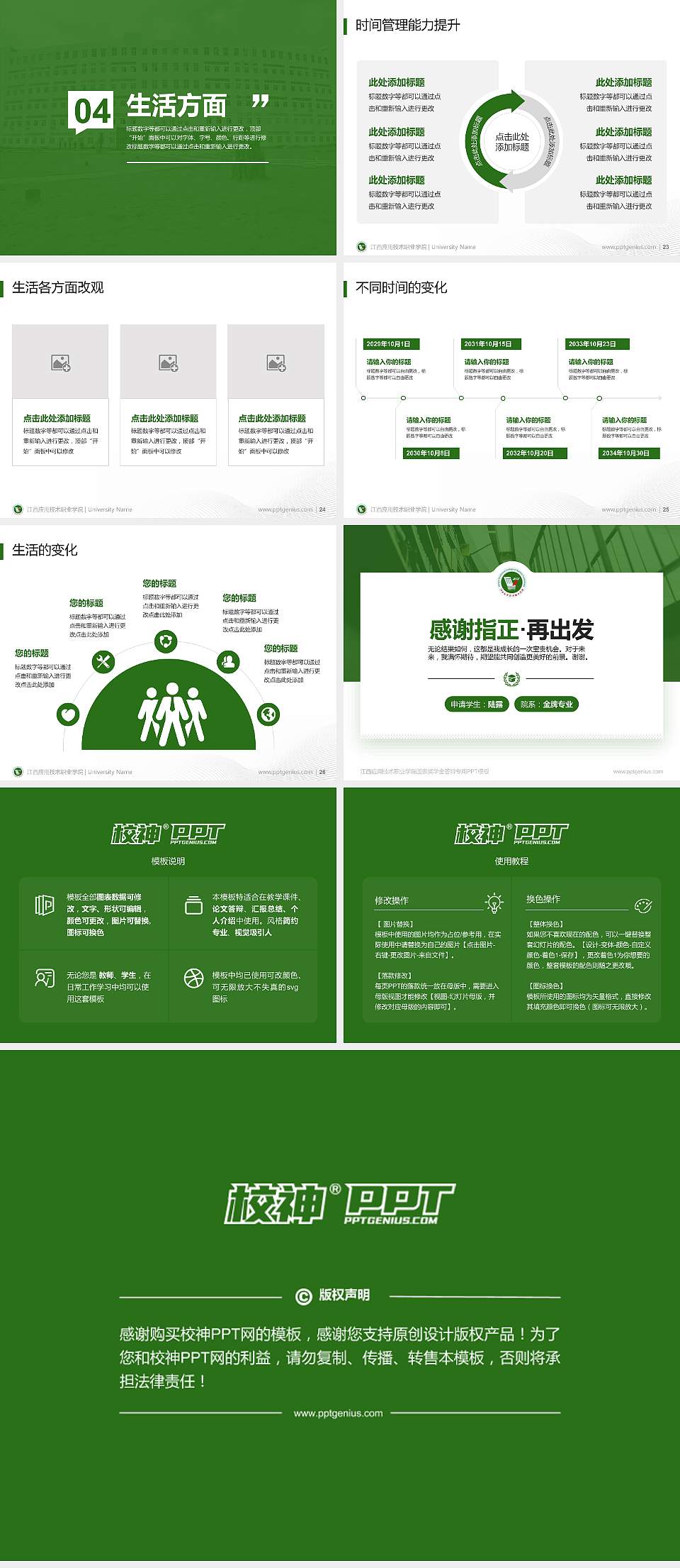 江西应用技术职业学院专用国家奖学金答辩PPT模板4:3格式幻灯片预览图4