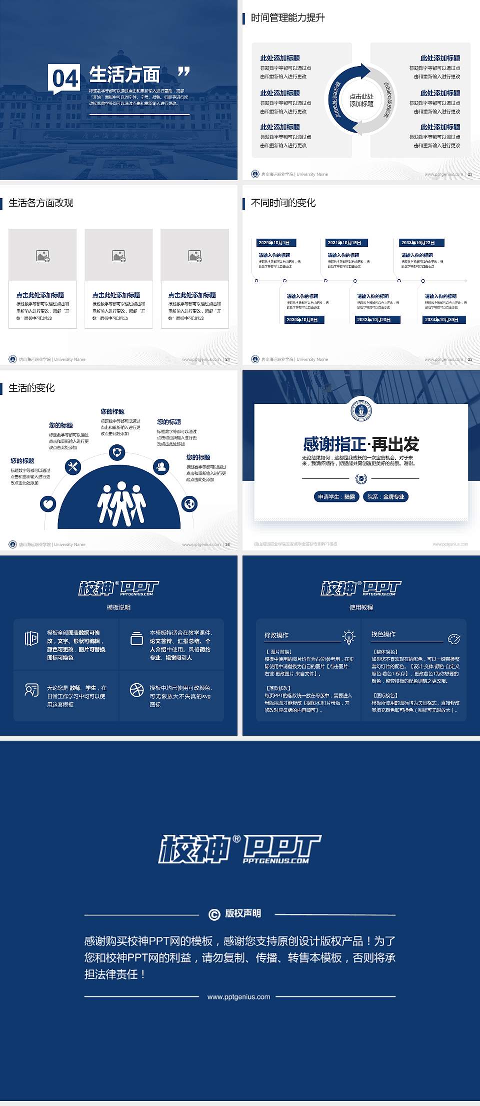 唐山海运职业学院专用国家奖学金答辩PPT模板4:3格式幻灯片预览图4