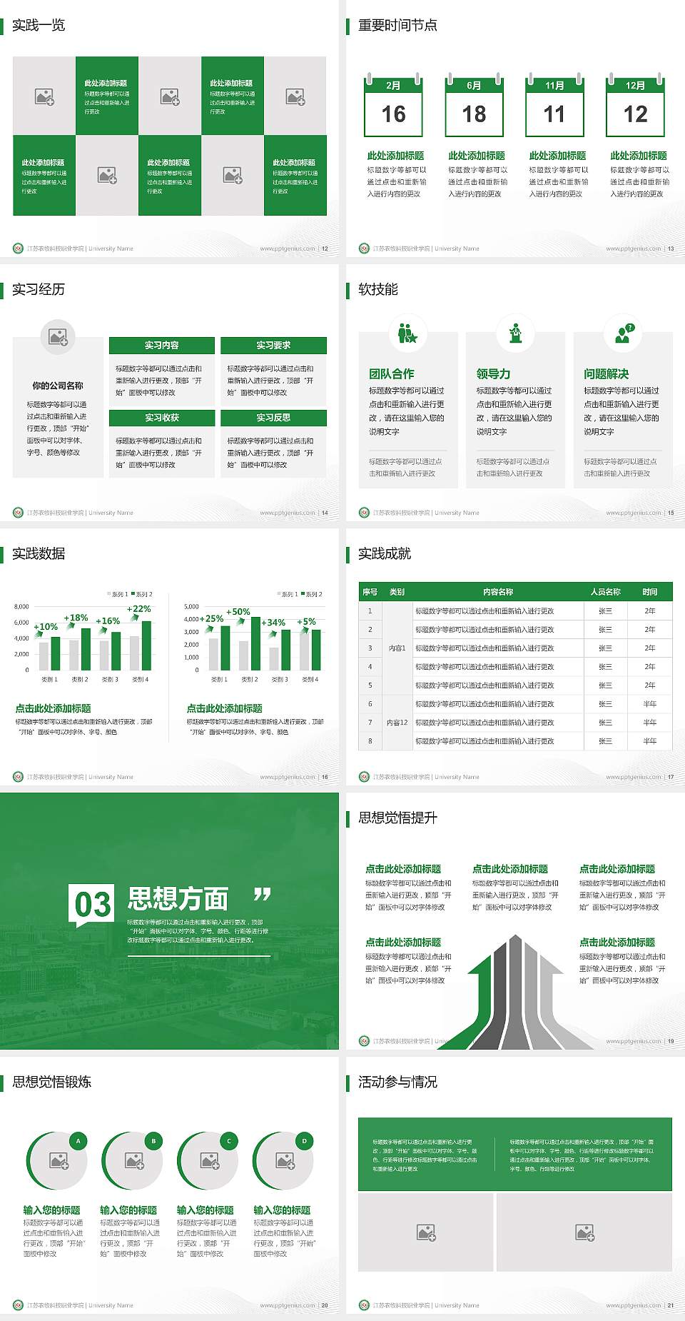 江苏农牧科技职业学院专用国家奖学金答辩PPT模板4:3格式幻灯片预览图3