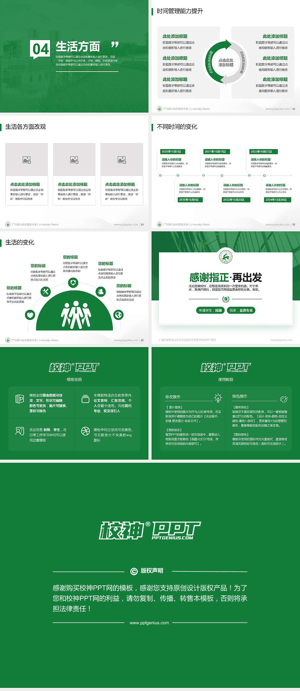 广西农业职业技术大学专用国家奖学金答辩PPT模板4:3格式幻灯片预览图4