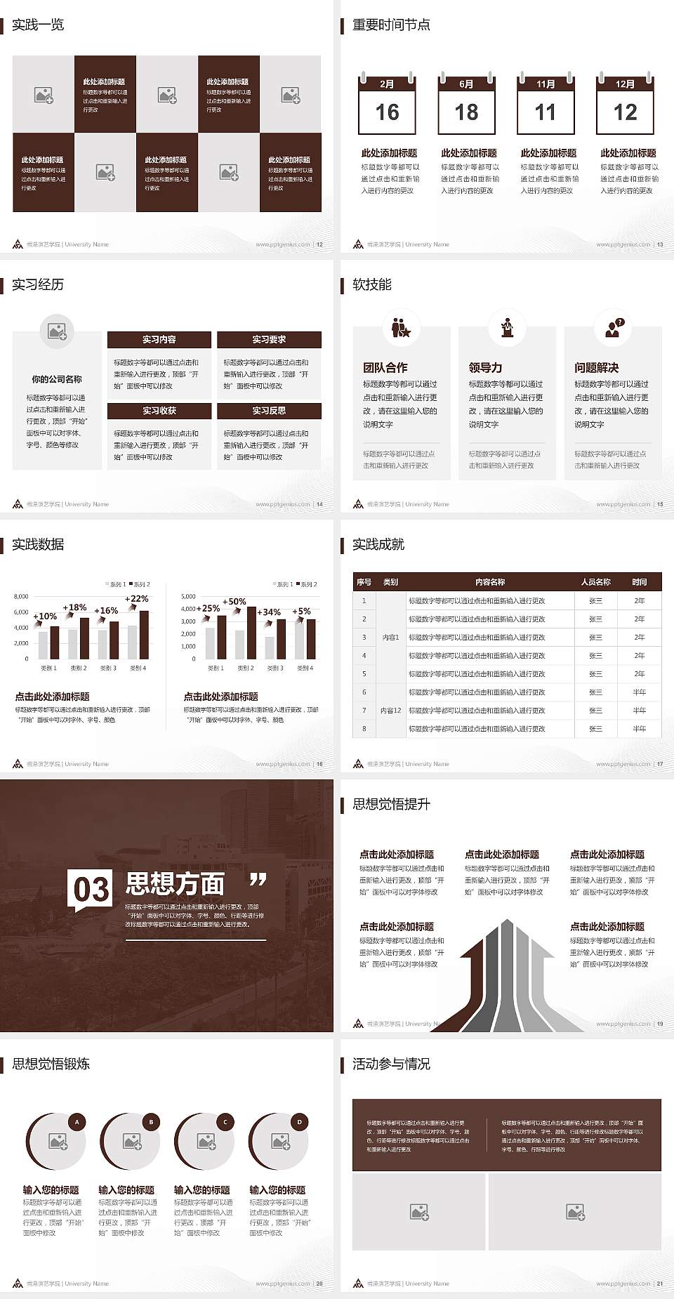 香港演艺学院专用国家奖学金答辩PPT模板4:3格式幻灯片预览图3