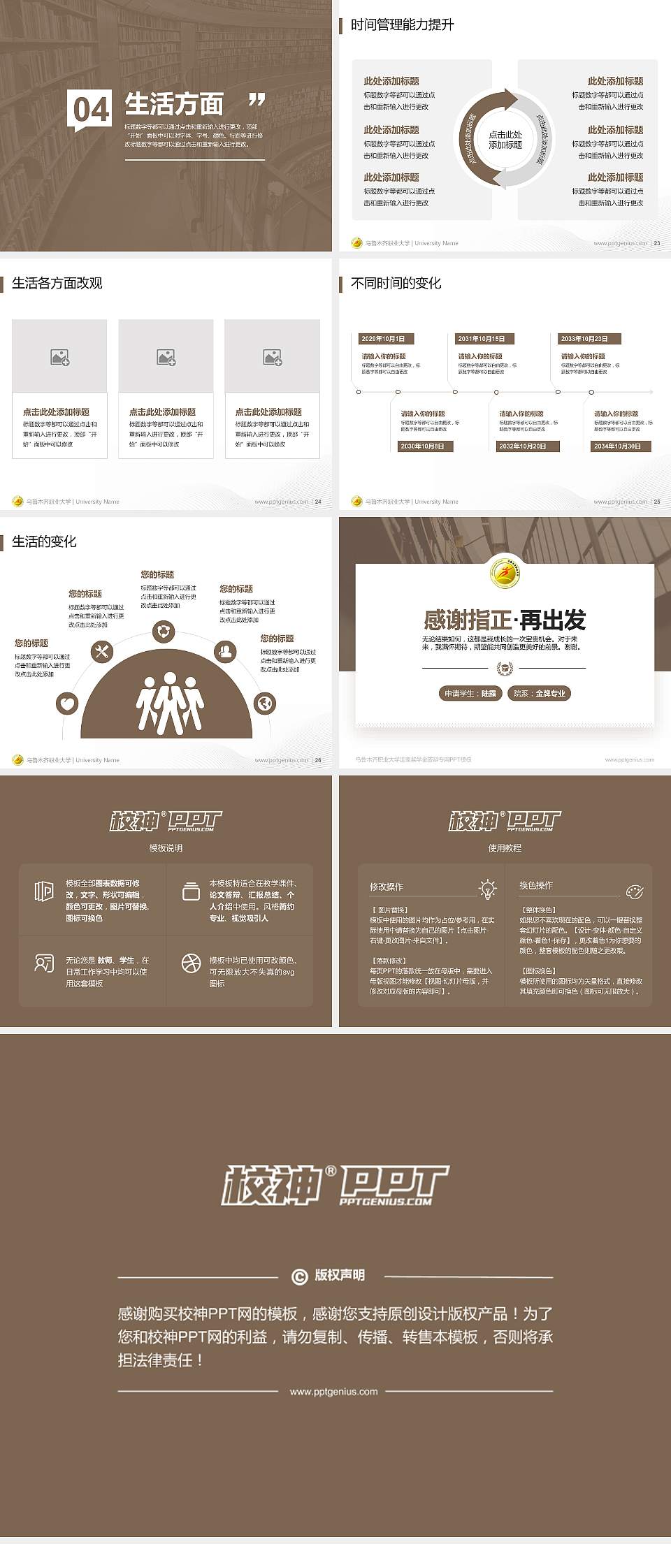 乌鲁木齐职业大学专用国家奖学金答辩PPT模板4:3格式幻灯片预览图4