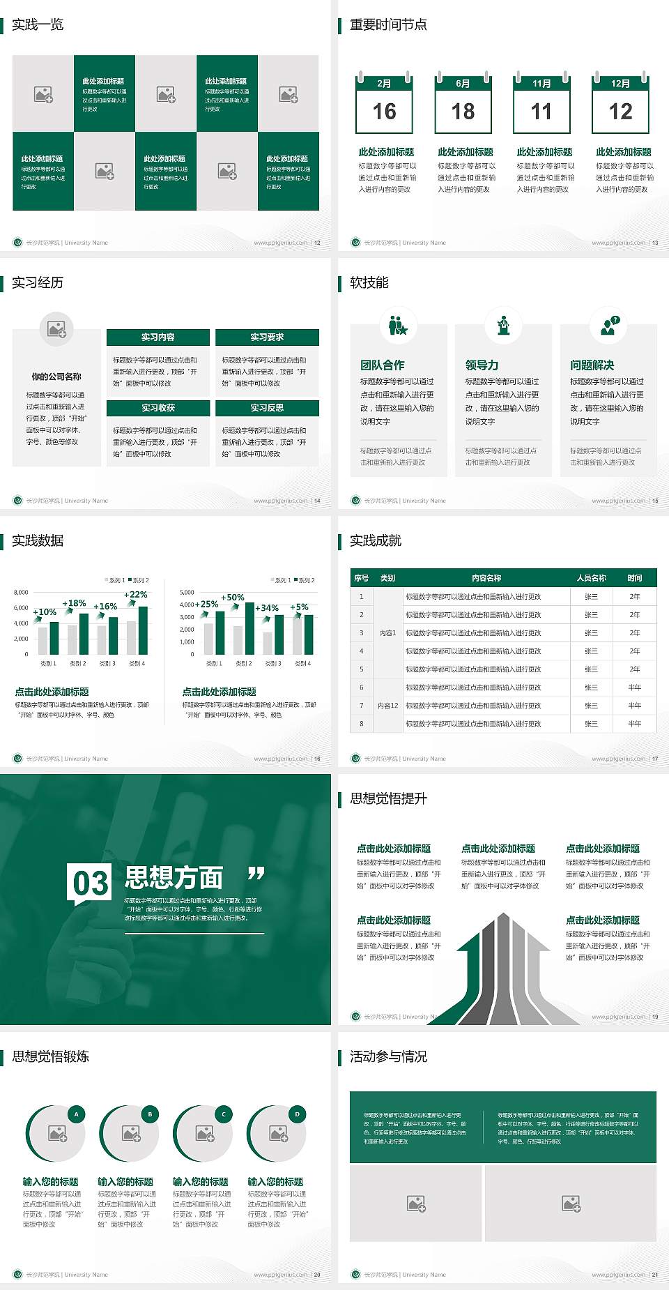 长沙师范学院专用国家奖学金答辩PPT模板4:3格式幻灯片预览图3