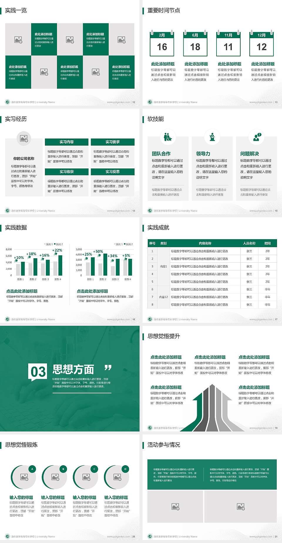 沧州医学高等专科学校专用国家奖学金答辩PPT模板4:3格式幻灯片预览图3