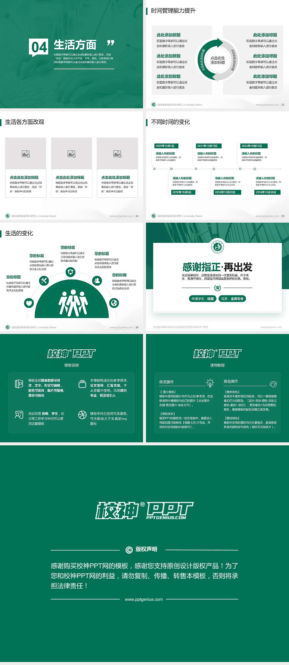 沧州医学高等专科学校专用国家奖学金答辩PPT模板4:3格式幻灯片预览图4