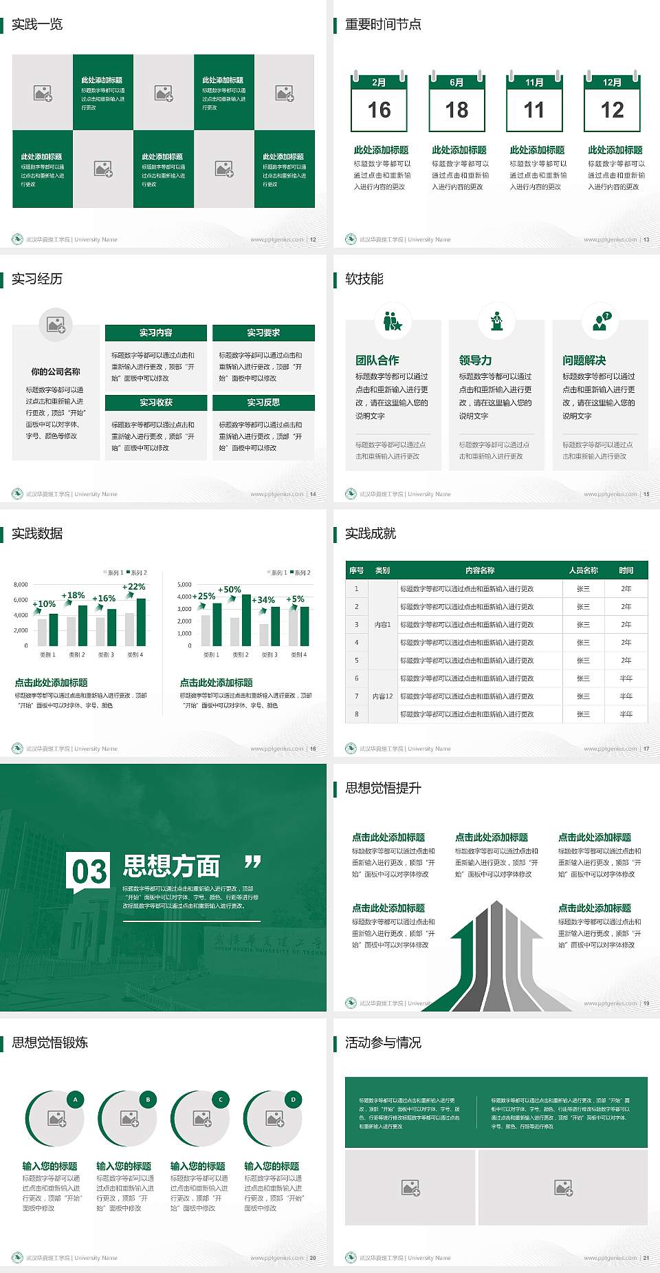 武汉华夏理工学院专用国家奖学金答辩PPT模板4:3格式幻灯片预览图3