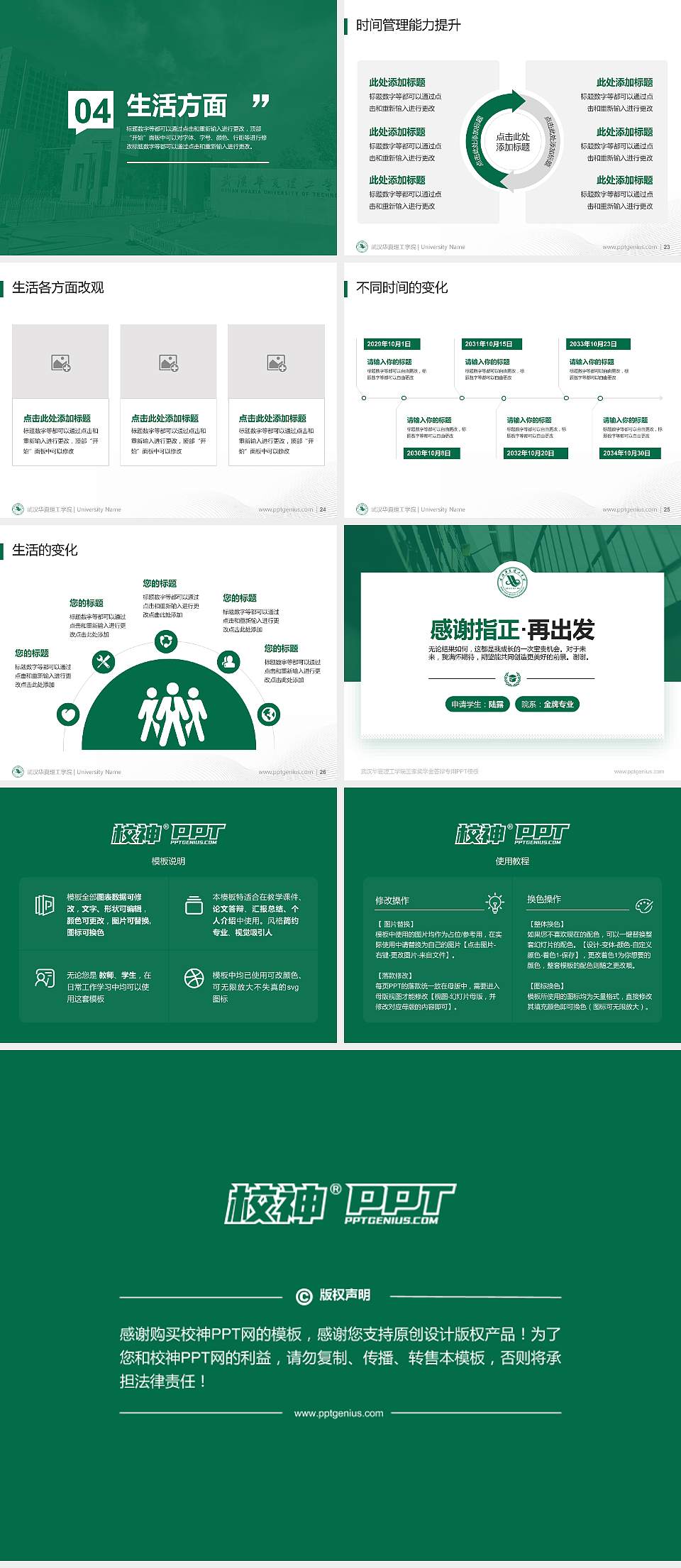 武汉华夏理工学院专用国家奖学金答辩PPT模板4:3格式幻灯片预览图4