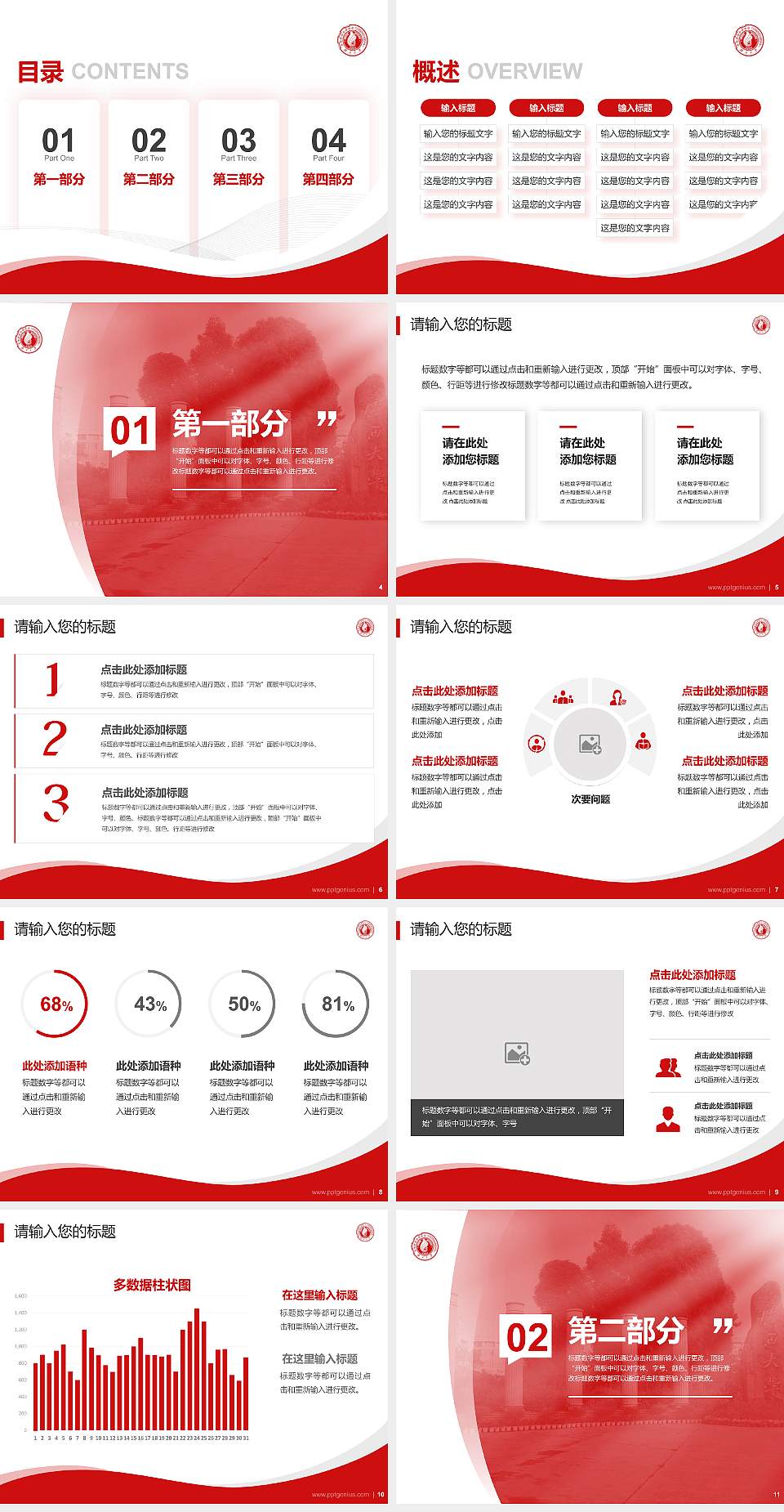 广西大学专题讲座/学术交流会PPT模板下载4:3格式幻灯片预览图2