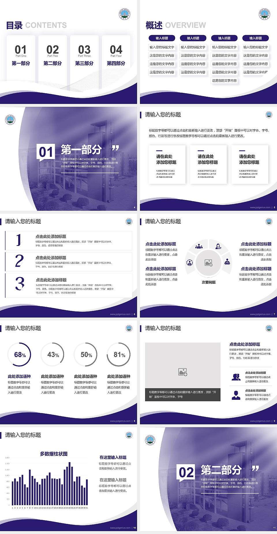 长江大学专题讲座/学术交流会PPT模板下载4:3格式幻灯片预览图2