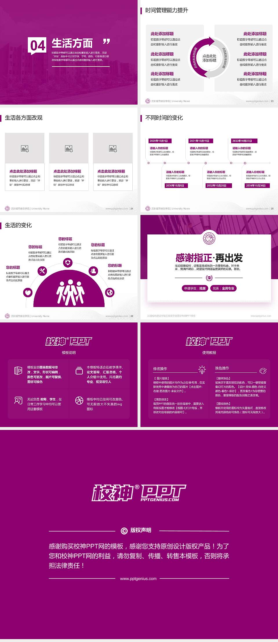 沈阳城市建设学院专用国家奖学金答辩PPT模板4:3格式幻灯片预览图4