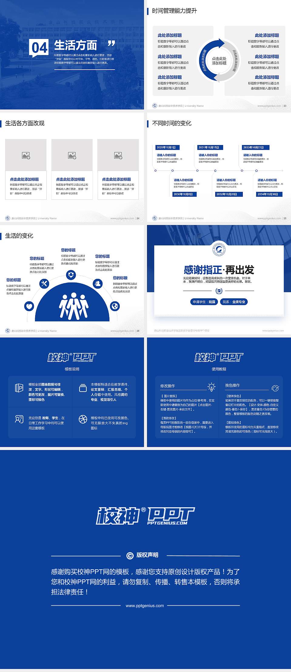 唐山科技职业技术学院专用国家奖学金答辩PPT模板4:3格式幻灯片预览图4