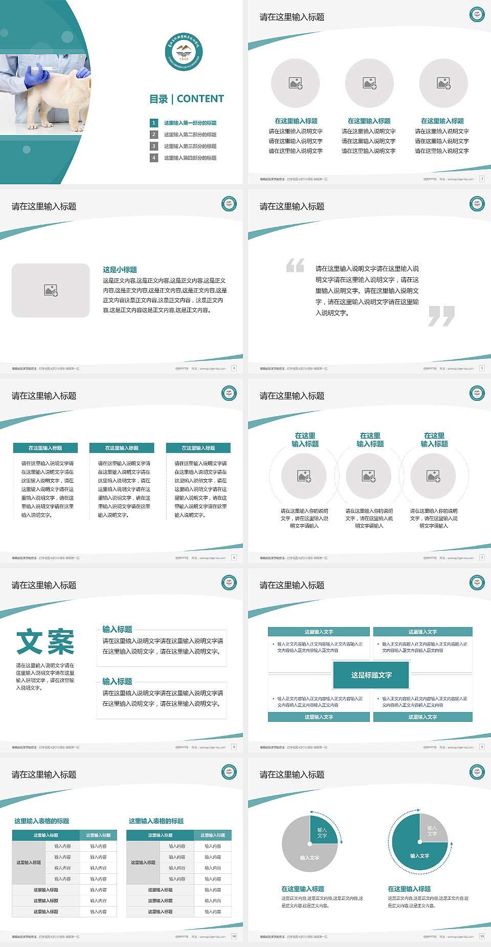 青海畜牧兽医职业技术学院毕业论文答辩PPT模板下载4:3格式幻灯片预览图2