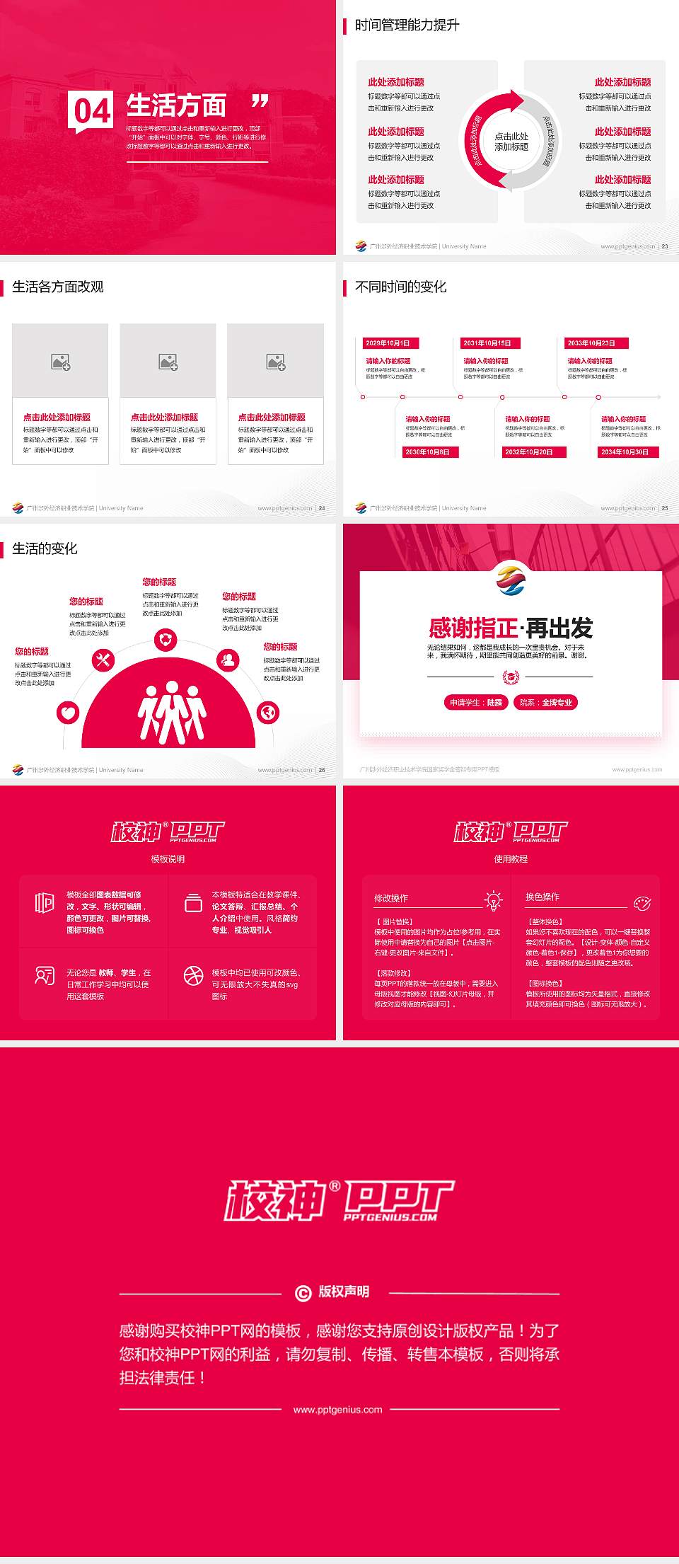 广州涉外经济职业技术学院专用国家奖学金答辩PPT模板4:3格式幻灯片预览图4