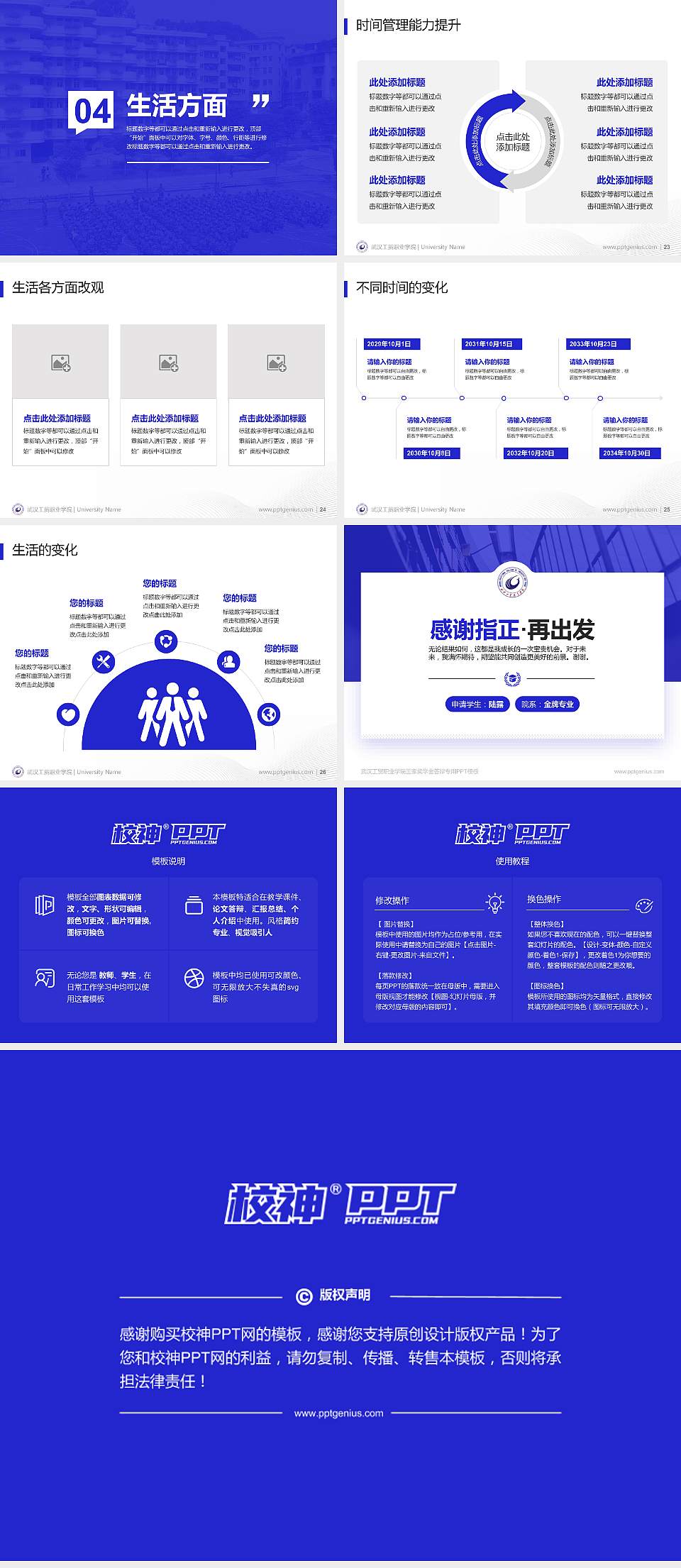 武汉工贸职业学院专用国家奖学金答辩PPT模板4:3格式幻灯片预览图4