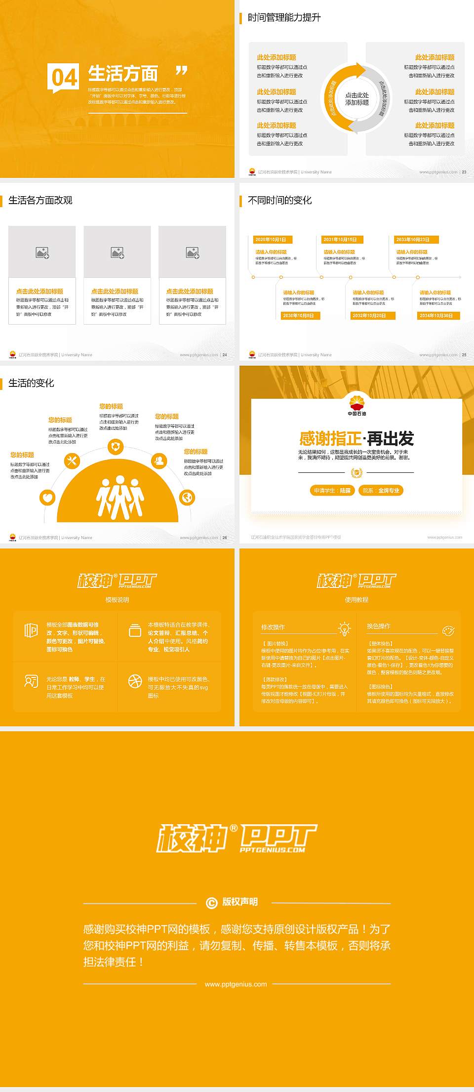 辽河石油职业技术学院专用国家奖学金答辩PPT模板4:3格式幻灯片预览图4