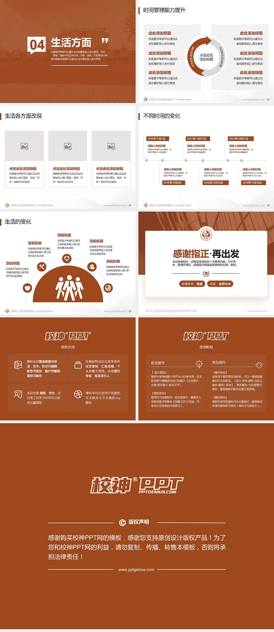 常州轻工职业技术学院专用国家奖学金答辩PPT模板4:3格式幻灯片预览图4