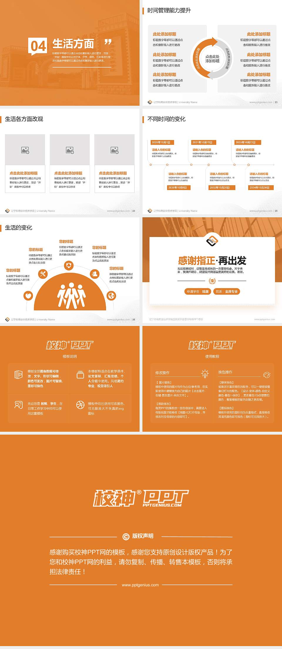 辽宁机电职业技术学院专用国家奖学金答辩PPT模板4:3格式幻灯片预览图4