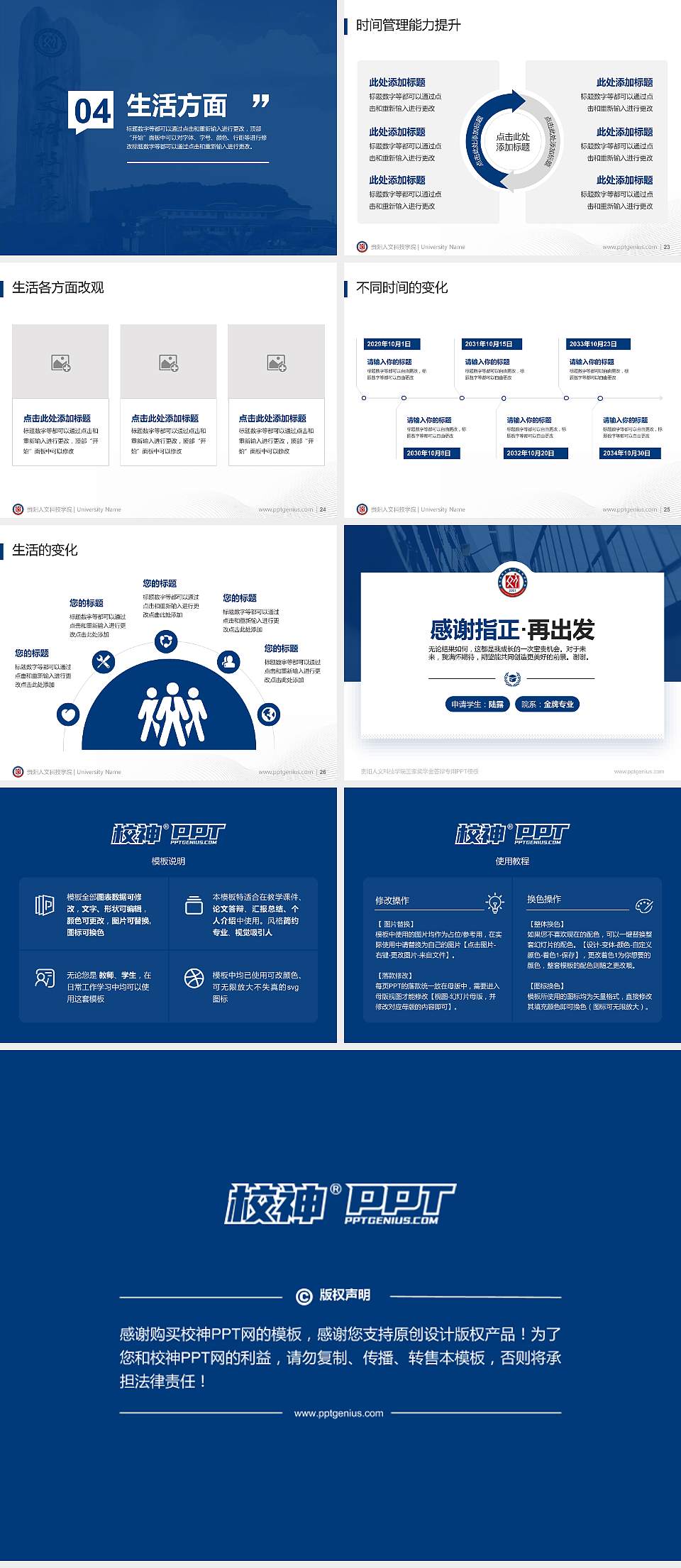 贵阳人文科技学院专用国家奖学金答辩PPT模板4:3格式幻灯片预览图4