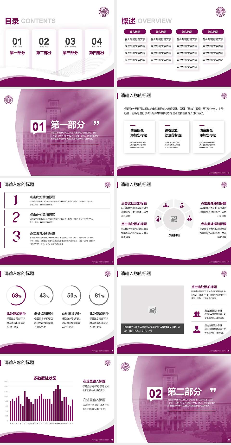 南开大学专题讲座/学术交流会PPT模板下载4:3格式幻灯片预览图2