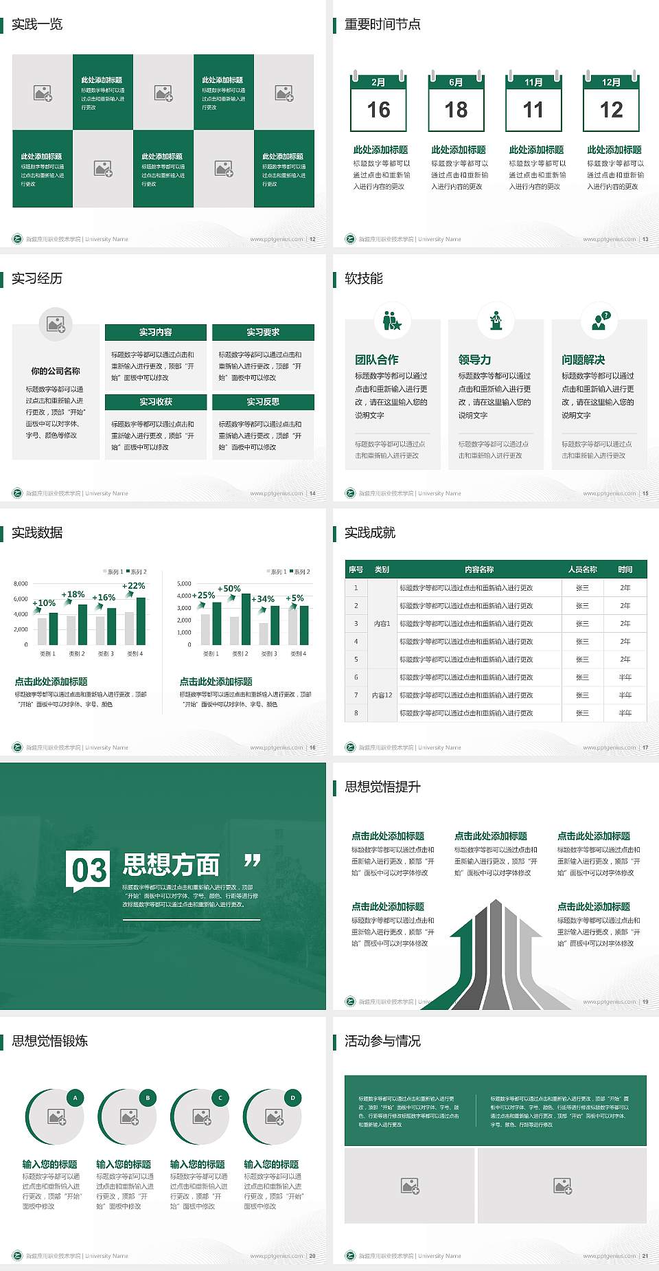 新疆应用职业技术学院专用国家奖学金答辩PPT模板4:3格式幻灯片预览图3