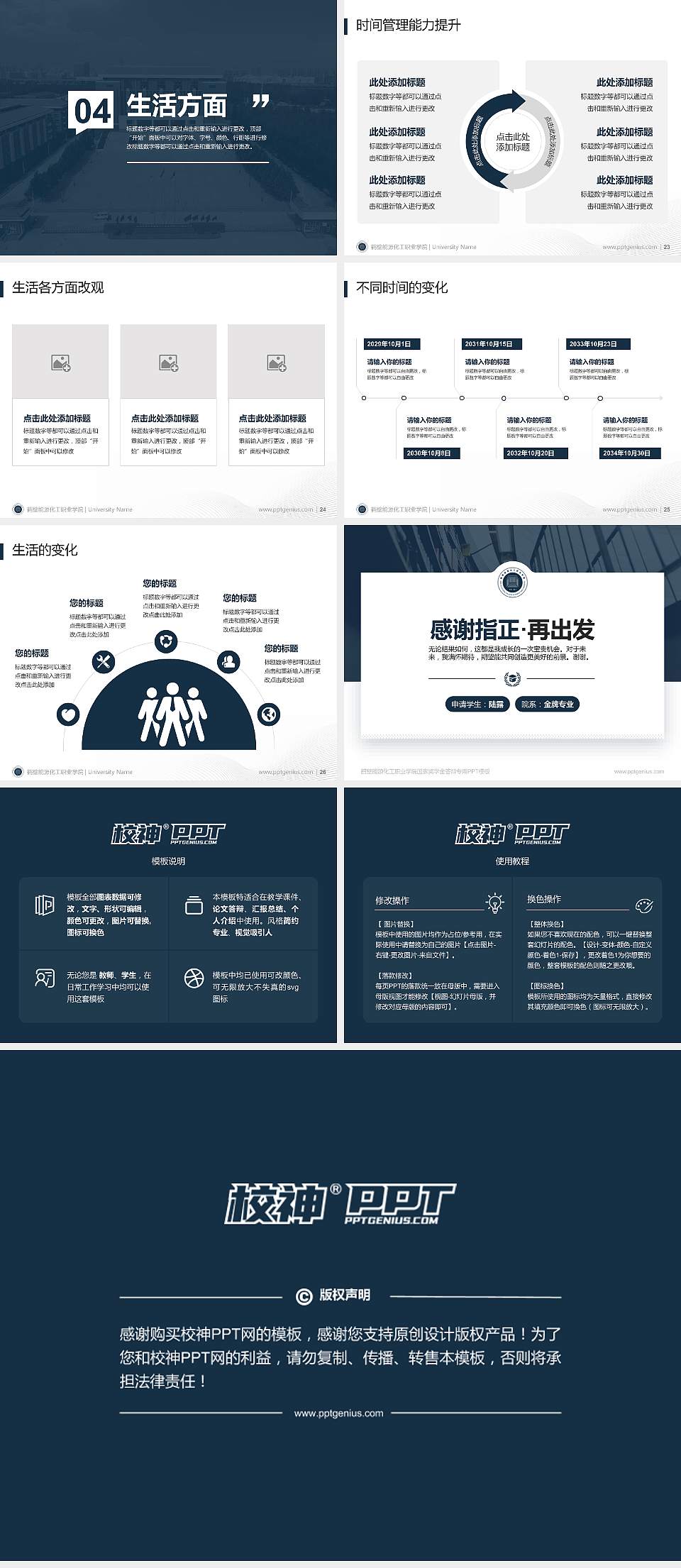 鹤壁能源化工职业学院专用国家奖学金答辩PPT模板4:3格式幻灯片预览图4
