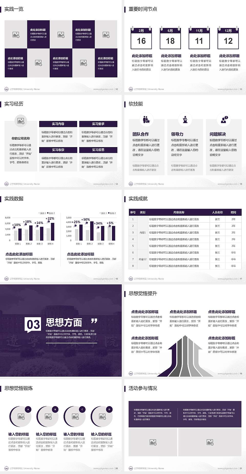 辽宁传媒学院专用国家奖学金答辩PPT模板4:3格式幻灯片预览图3