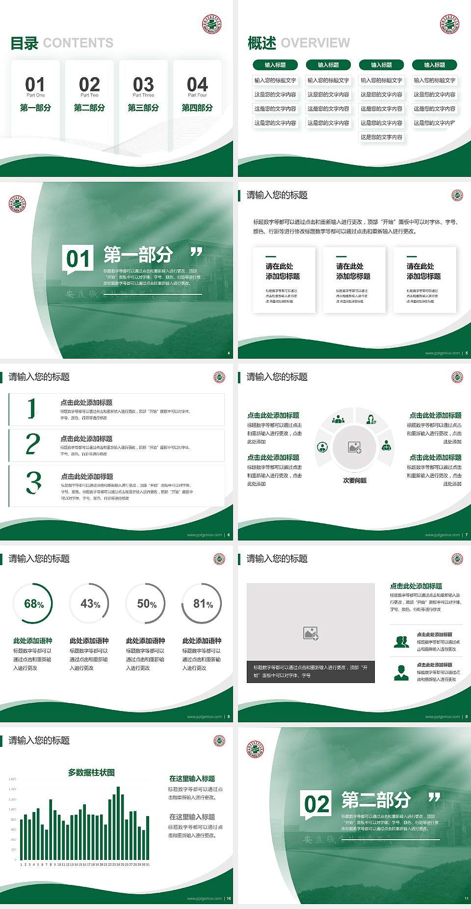 安徽医学高等专科学校专题讲座/学术交流会PPT模板下载4:3格式幻灯片预览图2