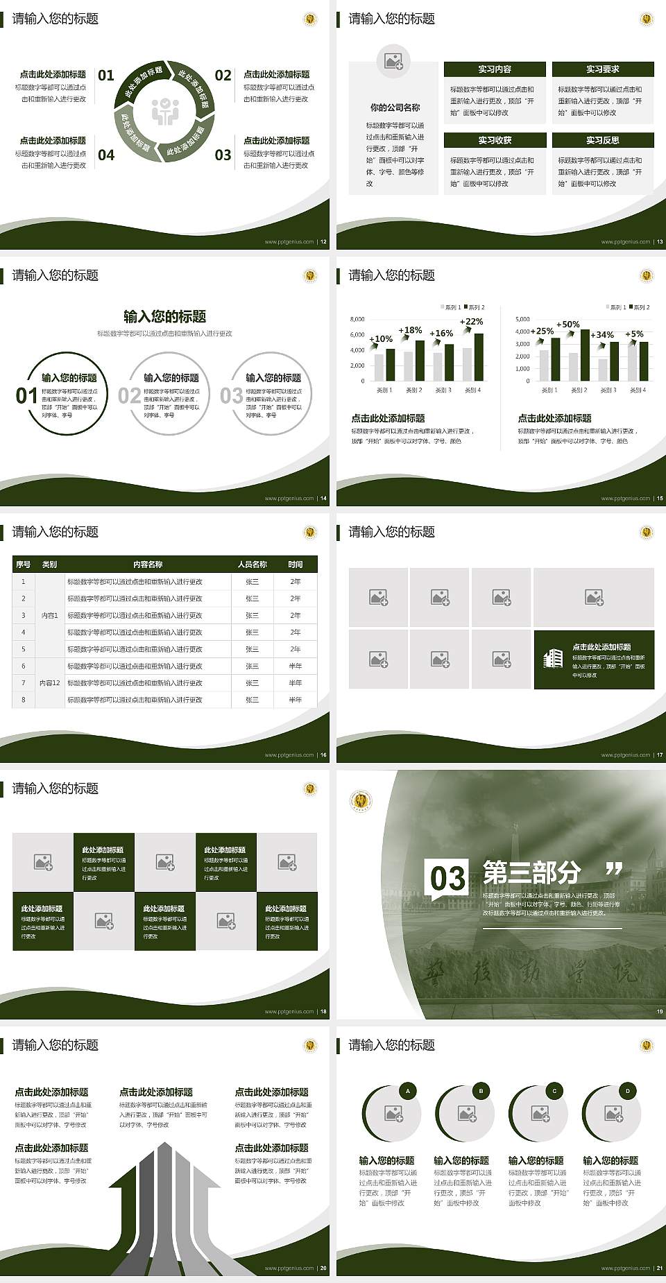 武警后勤学院专题讲座/学术交流会PPT模板下载4:3格式幻灯片预览图3