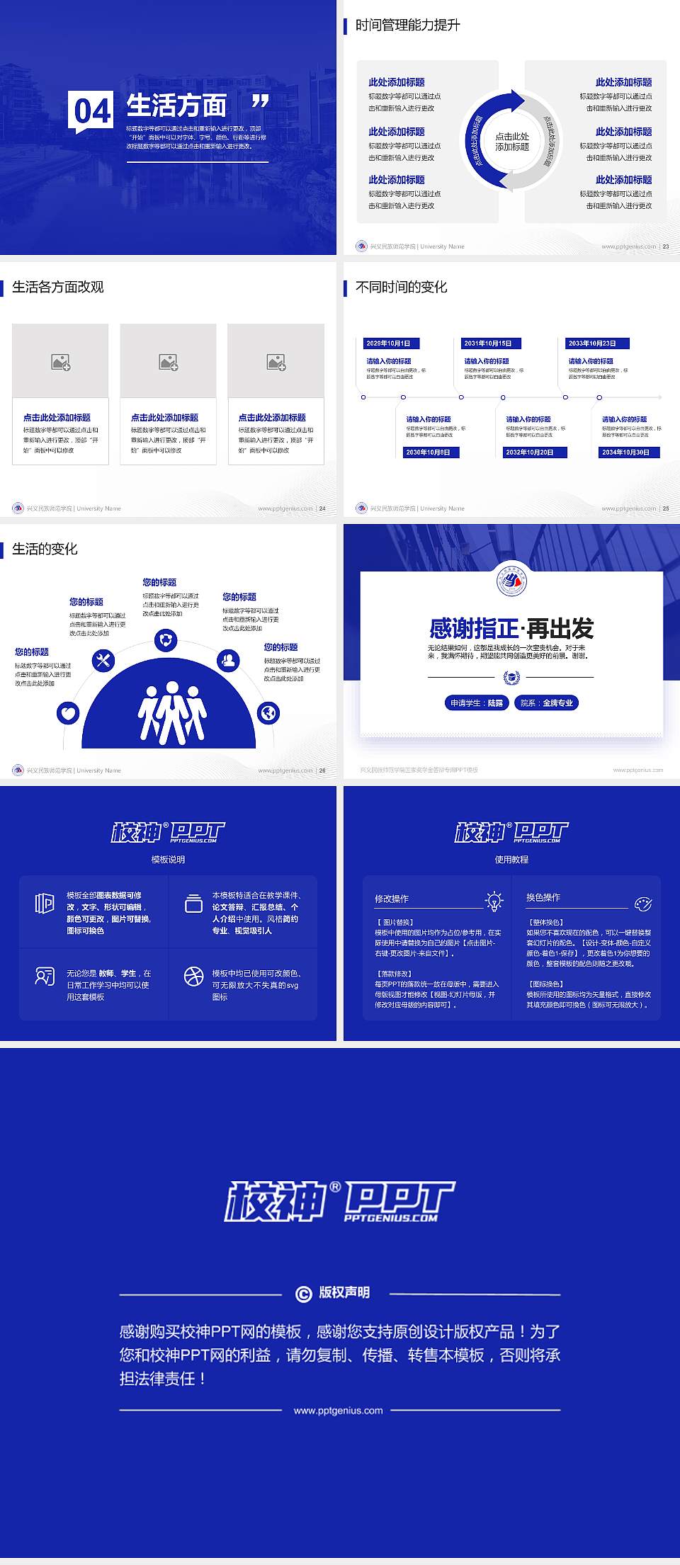 兴义民族师范学院专用国家奖学金答辩PPT模板4:3格式幻灯片预览图4