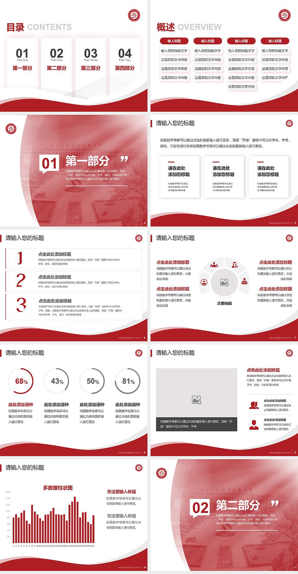 山东工程职业技术大学专题讲座/学术交流会PPT模板下载4:3格式幻灯片预览图2